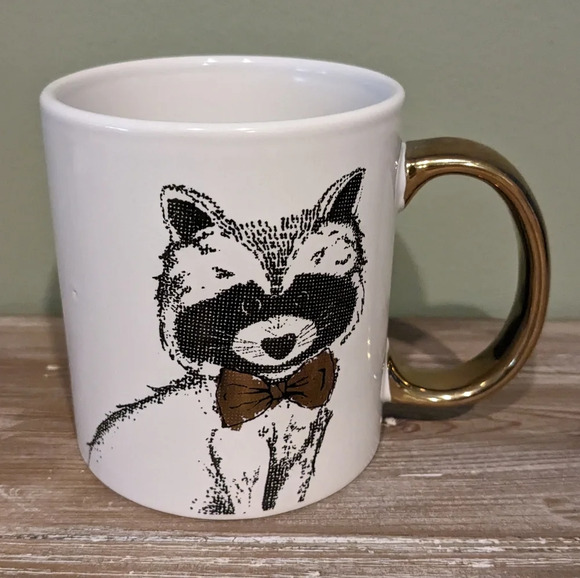 AMERICAN ATELIER Gold Accented Racoon Mug Mug - Picture 2 of 5